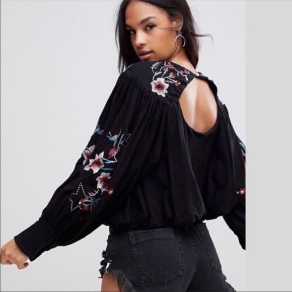 Free People Black Lita Top. NWT Size medium. - Picture 2 of 8